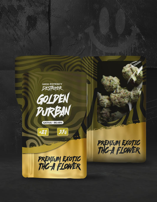 DESTROYER HIGH POTENCY FLOWER 3.5G - SATIVA - GOLDEN DURBAN