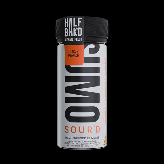 Half Bak'd Sumo Sour'd Gummies Jar, 10000mg  Juicy Peach