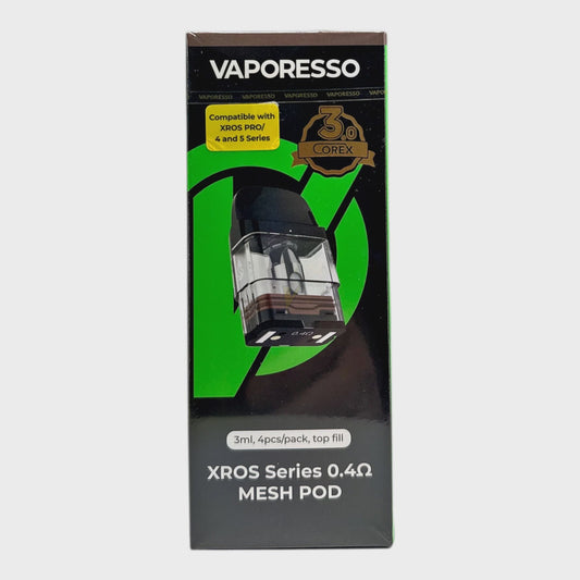 VAPORESSO XROS Series MESH 3ml POD 0.4ohm TOP FILL 4/Pk COREX 3.0