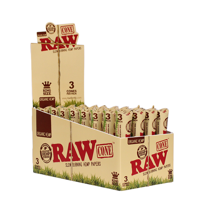 Raw ORGANIC HEMP Cone King Size 3PCS