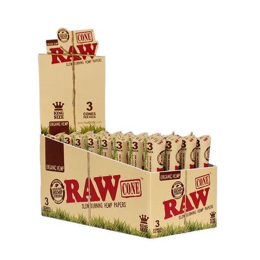 Raw ORGANIC HEMP Cone King Size 3PCS