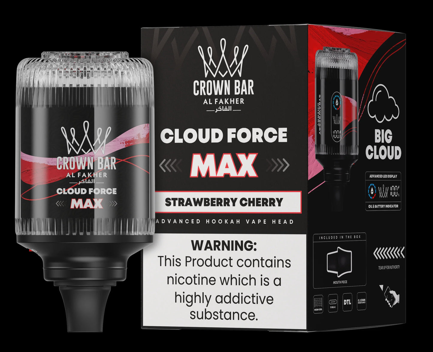 AL FAKHER CROWN BAR CLOUD FORCE MAX STRAWBERRY CHERRY