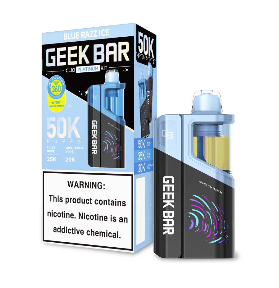 GEEK BAR 50K PLATINUM KIT BLUE RAZZ ICE
