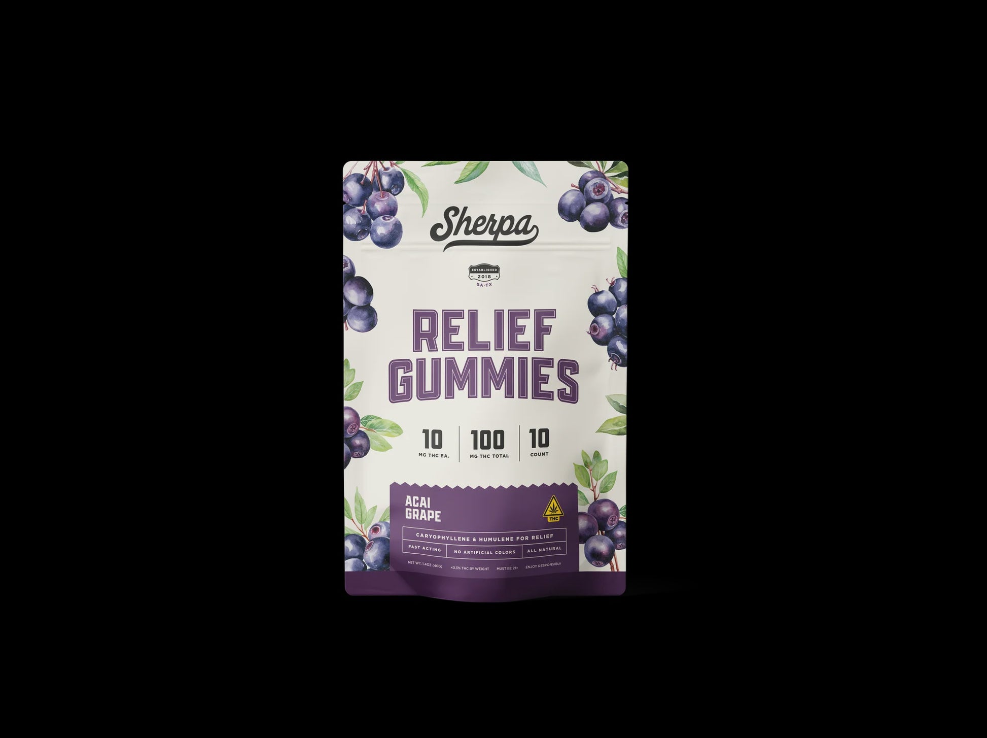 SHERPA 10MG D9 GUMMIES 10CT ACAI GRAPE