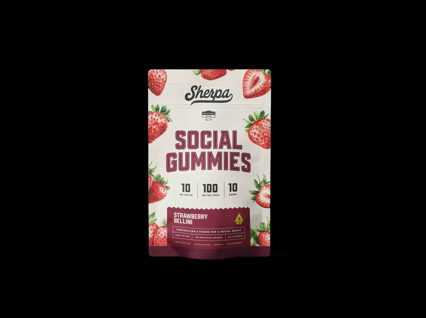 SHERPA 10MG D9 GUMMIES 10CT STRAWBERRY BILLIN
