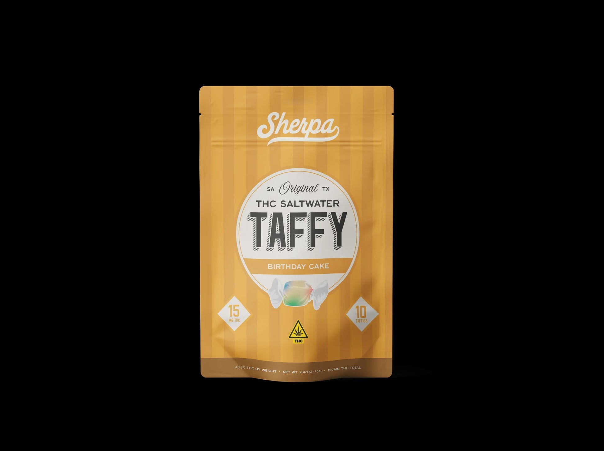 SHERPA 15MG D9 SALTWATER TAFFY 10CT  BIRTHDAY CAKE