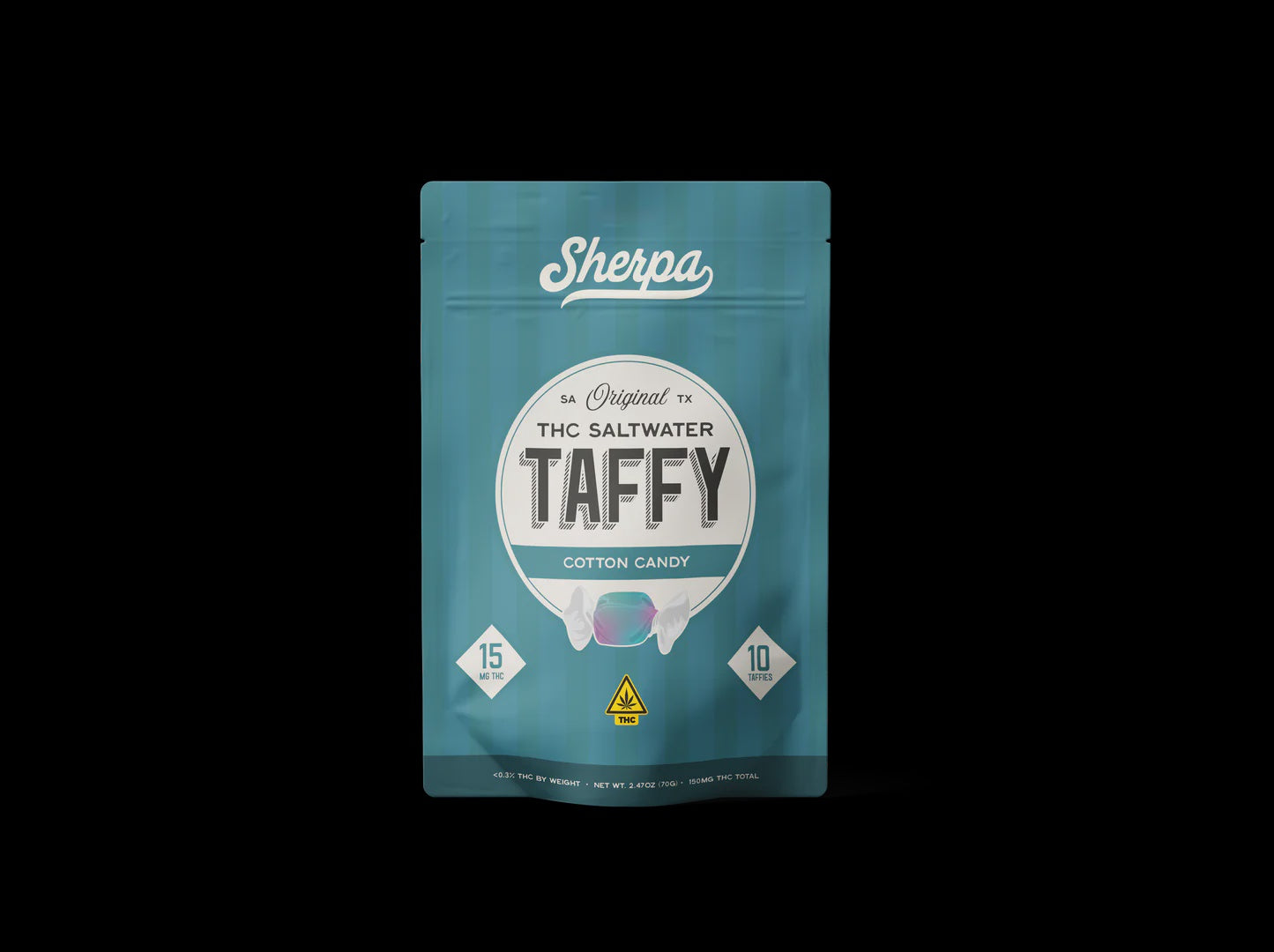 SHERPA 15MG D9 SALTWATER TAFFY 10CT  COTTON CANDY