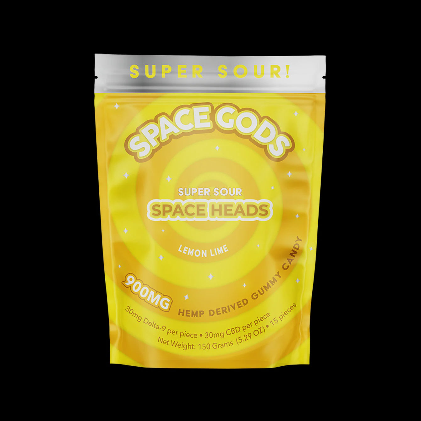 Space Gods D9 Space Gummies, 900mg 15ct LEMON LIME D9+CBD