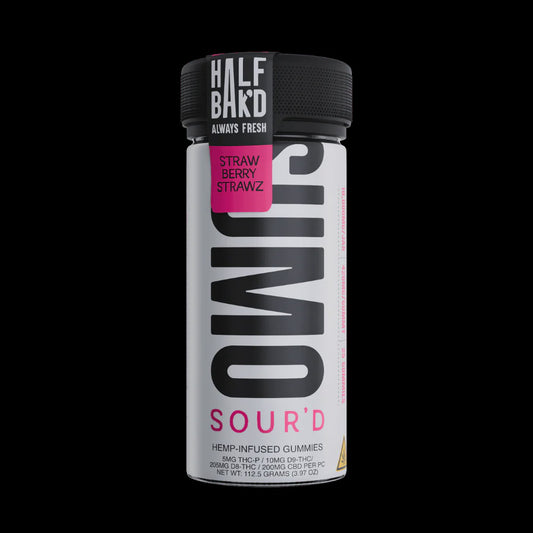 Half Bak'd Sumo Sour'd Gummies Jar, 10000mg Strawberry Strawz