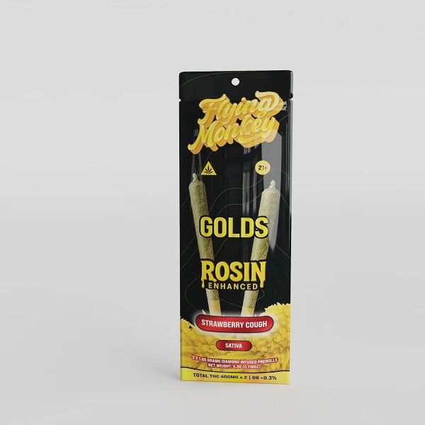 FLYING MONKEY GOLDS ROSIN PRE-ROLLS SATIVA STRAWBERRY COUGH