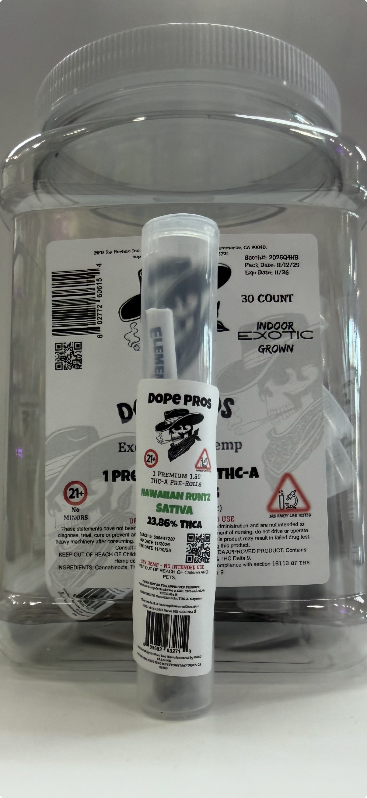 DOPE PROS HAWAIIAN RUNTZ SATIVA PREROLL