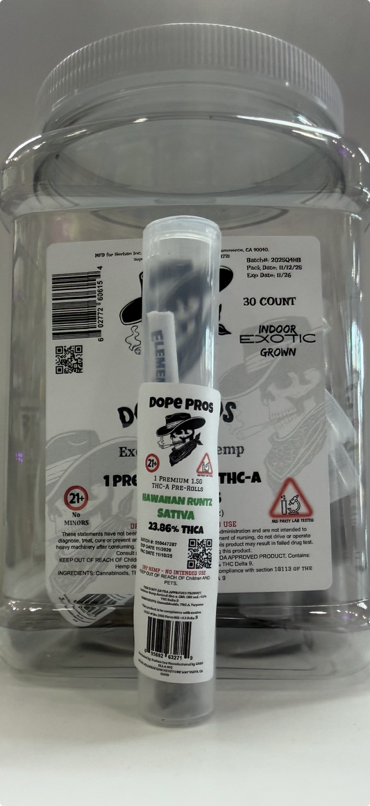 DOPE PROS HAWAIIAN RUNTZ SATIVA PREROLL