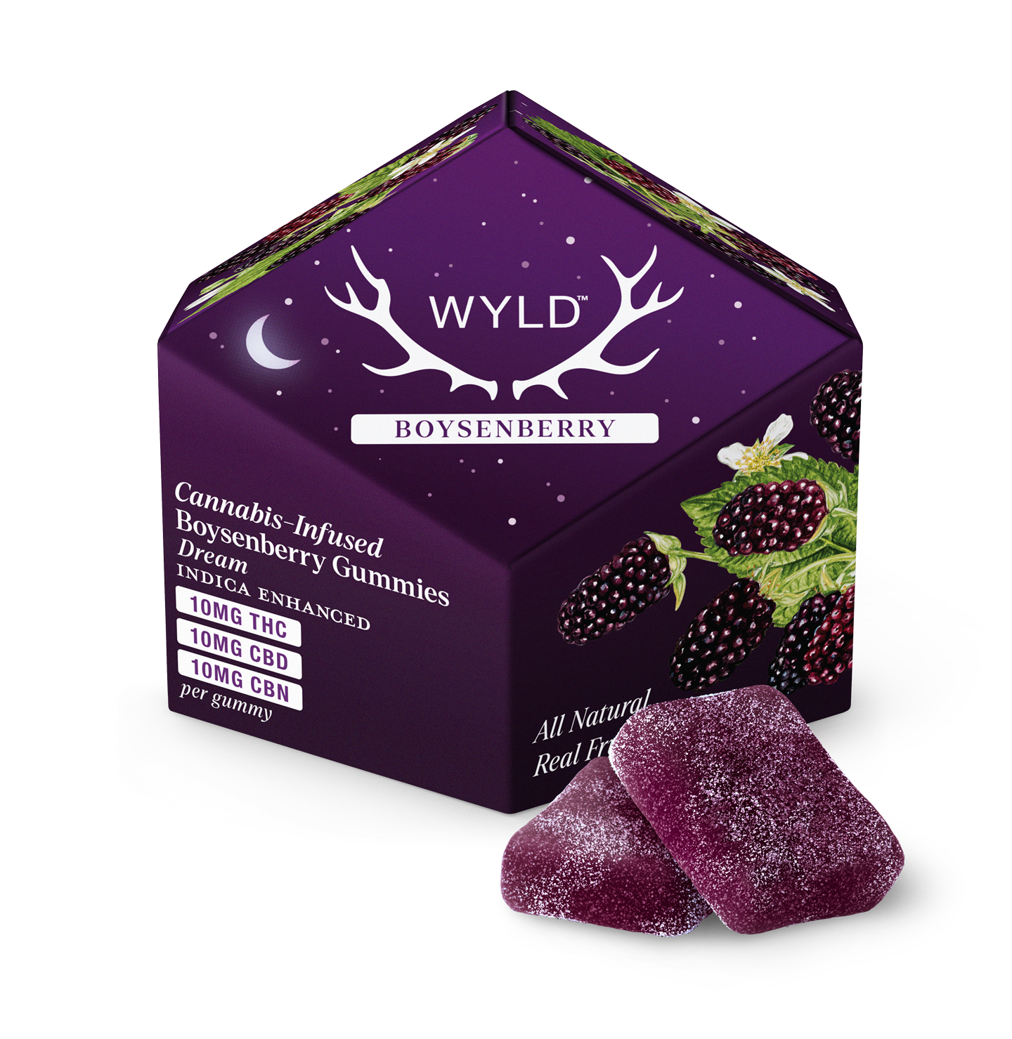 WYLD HEMP D9 GUMMIES 10CT 100MG BOYSENBERRY