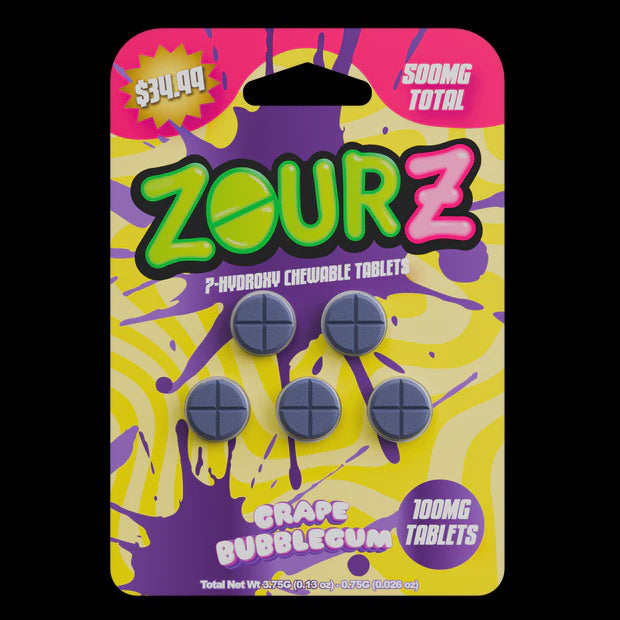 ZOURZ HYDROXY 100MG/500MG 5PK 10CT  Grape Bubblegum
