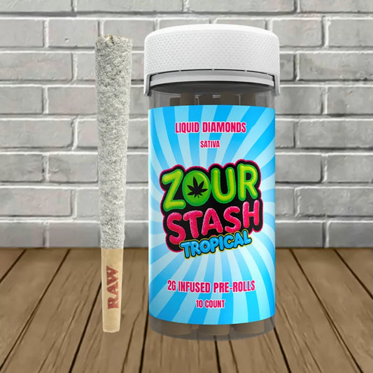 ZOUR STASH PREROLLS THCP 2PK 10CT  BLUE RASPBERRY LEMONADE HYBRID