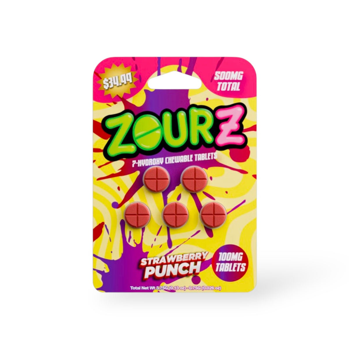 ZOURZ HYDROXY 100MG/500MG 5PK 10CT Strawberry Punch