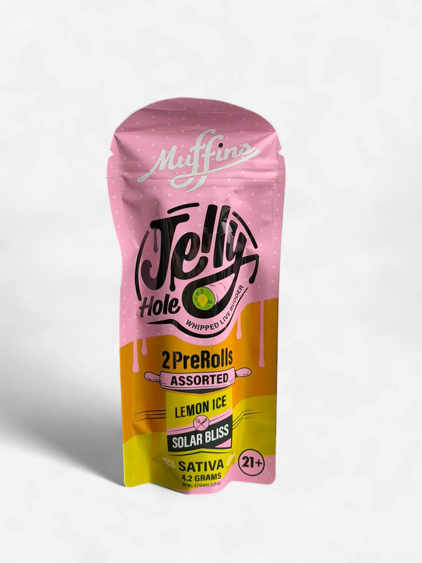 MUFFINS JELLY HOLE 2/PK PreRolls 10CT ASSORTED 4.2G  | LEMON ICE X SOLAR BLISS (S)