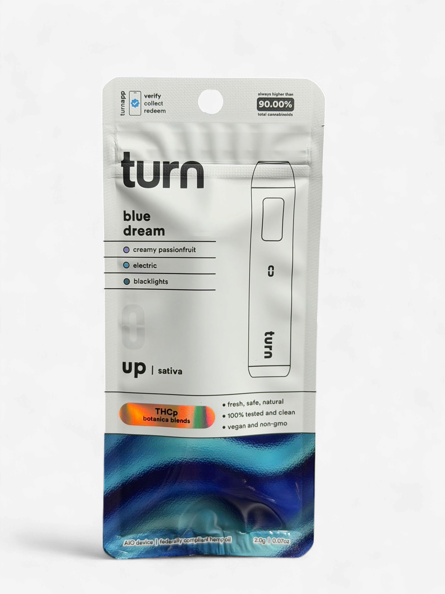 TURN BOTANICAL BLENDS THC-P 2G DISPOSABLE 5CT/BOX | BLUE DREAM (S)