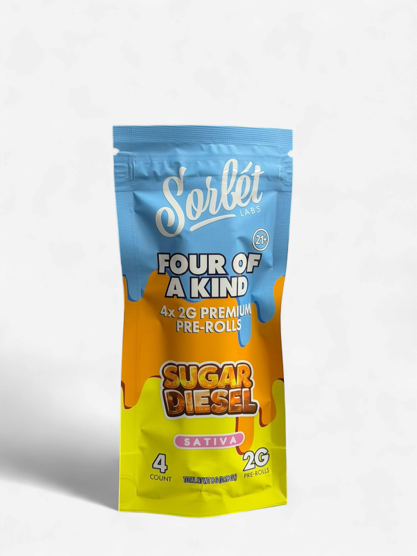 SORBET LABS FOUR OF A KIND 2G PRE ROLLS 4PK/10CT BOX | SUGAR DIESEL (S)
