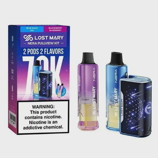 LOST MARY 2 PODS 2 FLAVORS BLUE RAZZ ICE & BLACKBERRY BLUEBERRY