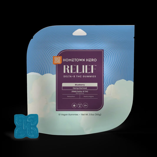 HOME TOWN HERO RELIEF BLUEBERRY 25MG 10 CT