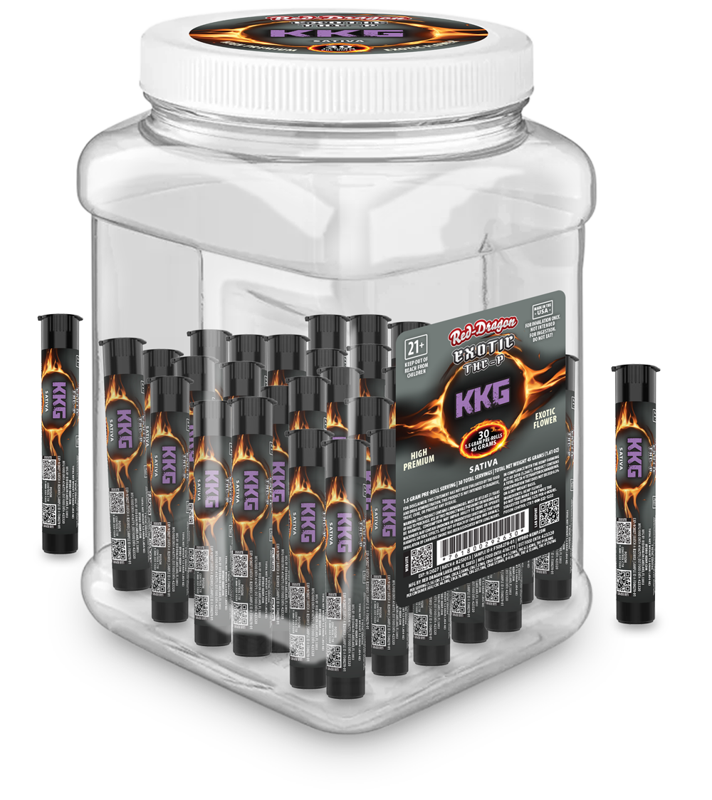 RED DRAGON THC-P EXOTIC 1.5G PRE ROLLS 30CT/ JAR | KKG (S)