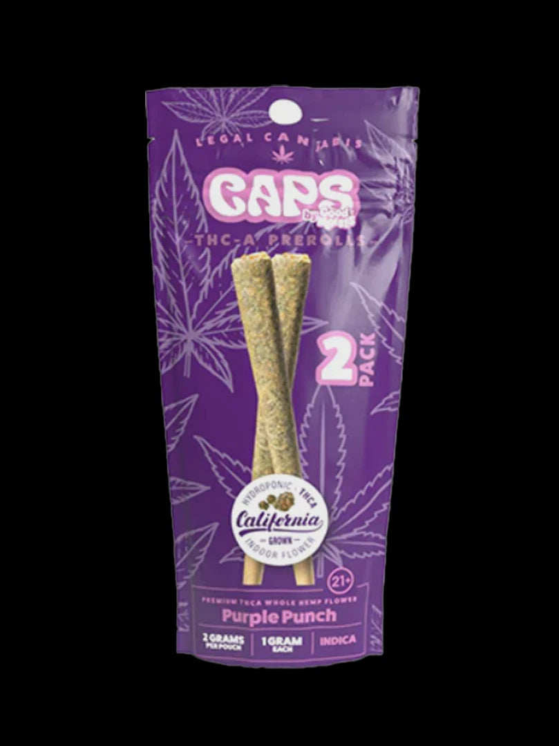 CAPS THCA PRE ROLLS 2PK 10CT PURPLE PUNCH - INDCIA