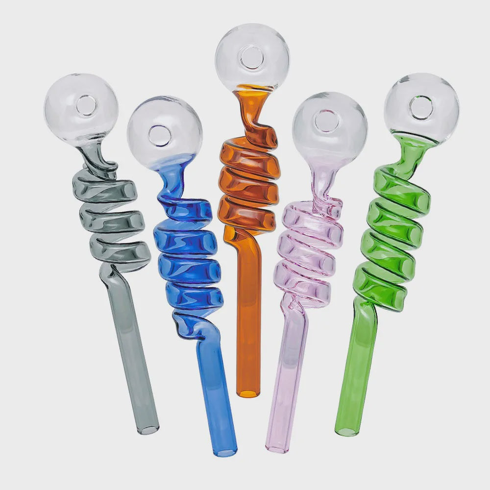 AGOB6 WATERPIPE OIL BURNER 5" SWIRL ASST COLORB(RHSP-06)