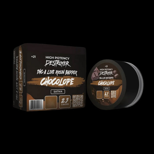 DESTROYER THC-A LIVE ROSIN BADDER CHOCLATE SATIVA