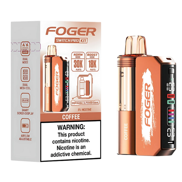 FOGER SWITCH PRO 30000 Puffs DISPOSABLE Kit 5/Pk COFFEE