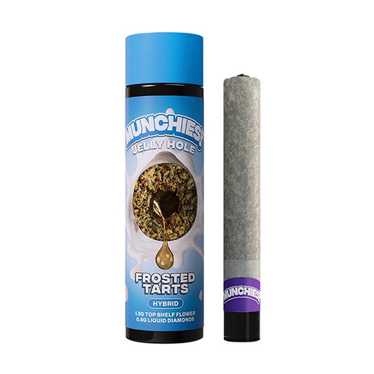 MUNCHIES 20 THCA JELLY HOLES PRE ROLL 10CT (Glass Tip-Blurberry Crumble (HybrBRID)