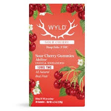 WYLD D9 300mg Gummies 30/Jar SOUR CHERRY INDICA