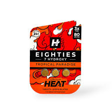 STRAIGHT HEAT EIGHTIES 7OH 80mg Tab 10/Jar TROPICAL PARADISE