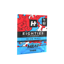 STRAIGHT HEAT EIGHTIES 7OH 80mg Tab 10/Jar BLUE RAZZ