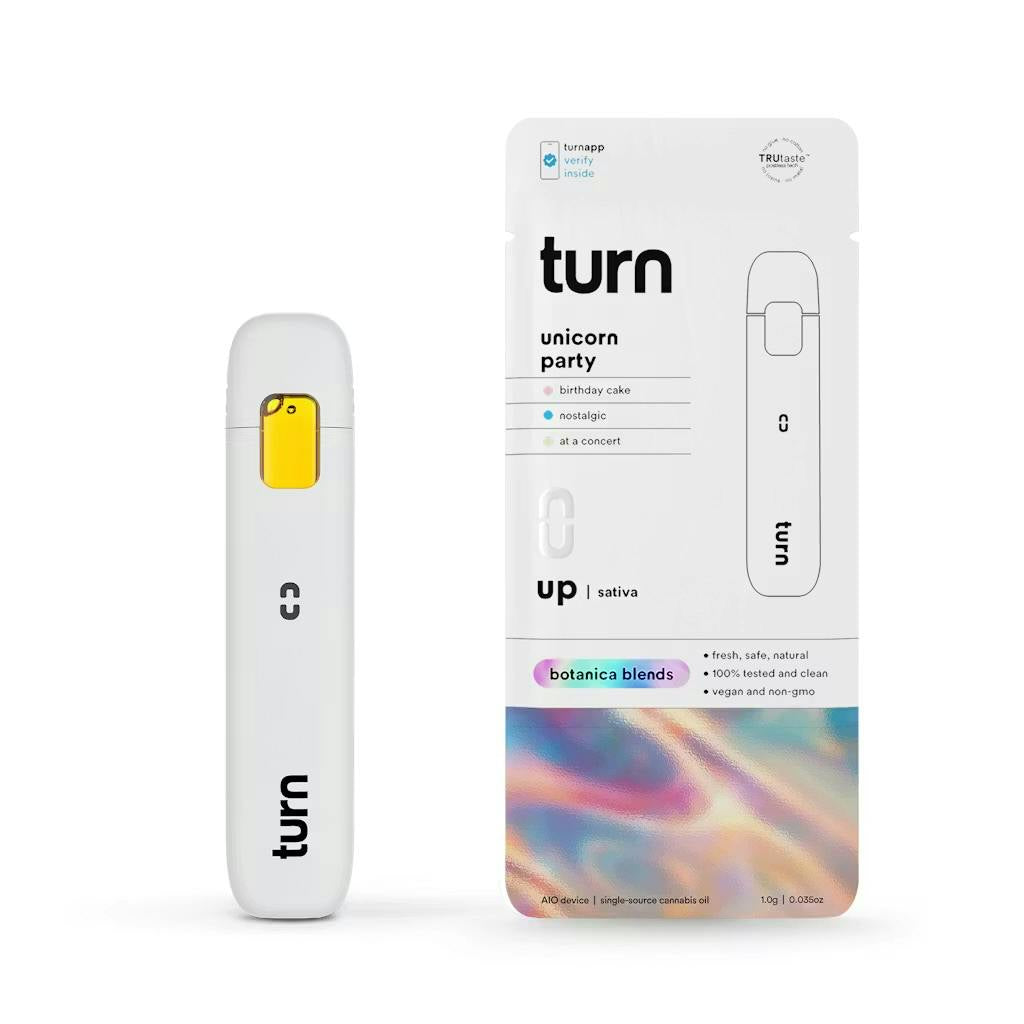 TURN BOTANICAL BLENDS THC-P 2G DISPOSABLE 5CT/BOX | UNICORN PARTY (S)
