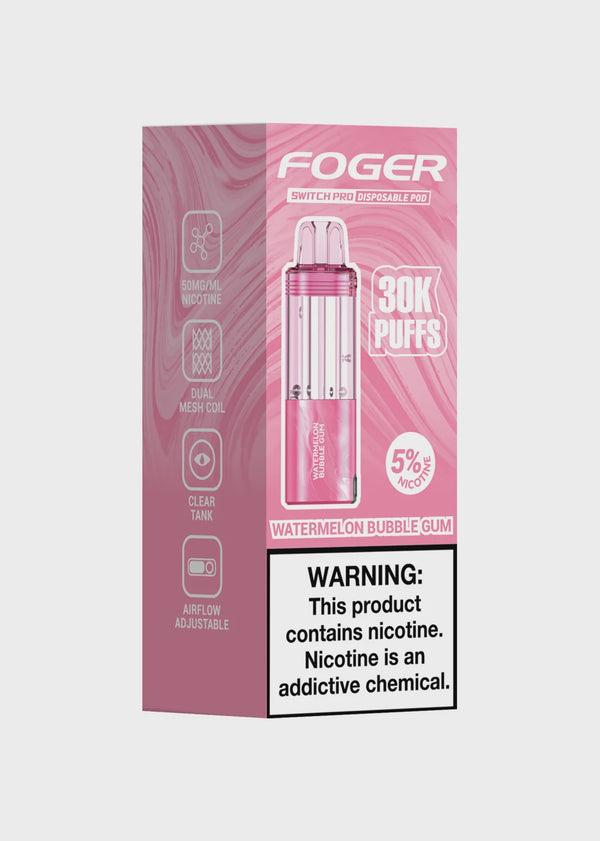 FOGER SWITCH PRO 30K PUFFS 5PK DISPOSABLE POD| WATERMELON BUBBLEGUM