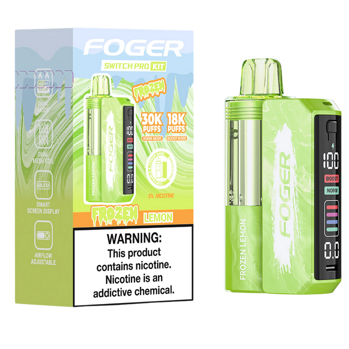 FOGER SWITCH PRO 30000 Puffs DISPOSABLE Kit 5/Pk FROZEN LEMON