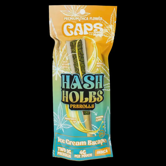 CAPS THCA HASH HOLE PRE ROLLS 2PK 10CT  ICE CREAM ESCAPE - INDICA
