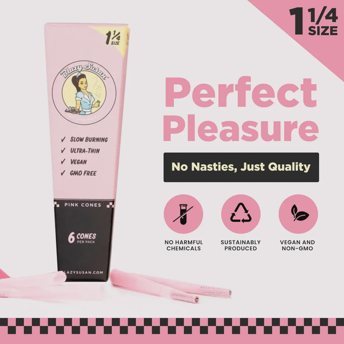 BLAZY SUSAN PINK 1 1/4 6PCS