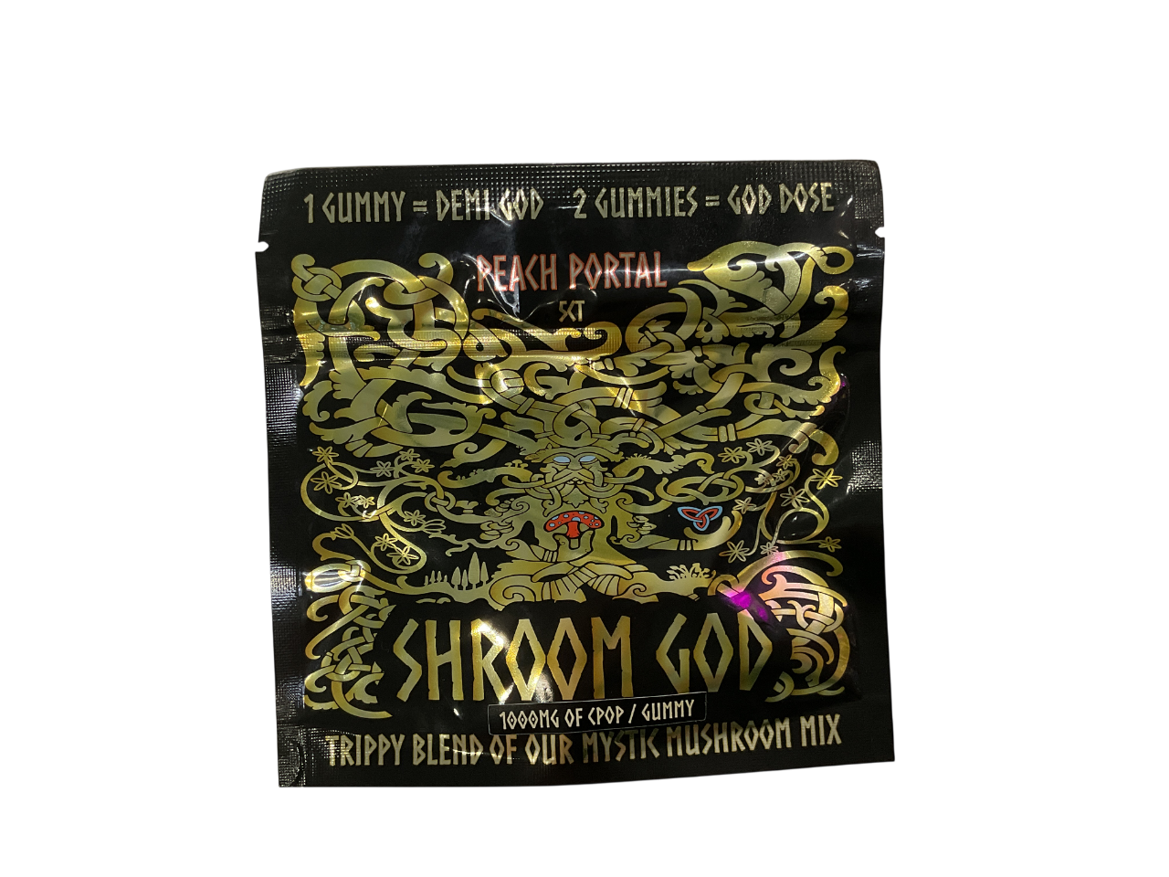 SHROOM GOD PEACH PORTAL GUMMIES 1000MG 5CT