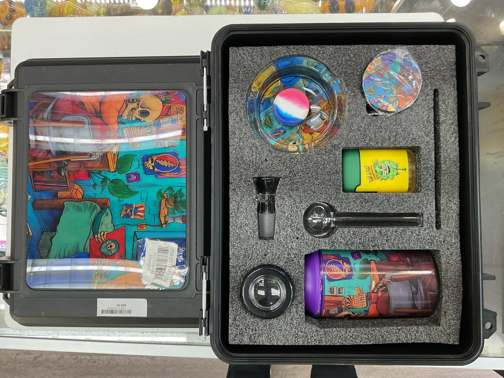 SMOKING GIFT KIT JUICE WATERPIPE + MIIN LIGHTER (SMOKEBUDDY) DESIGN # 2 YP-TZ-SMOKING GIFT KIT JUICE WATERPIPE +TORCH LIGHTER