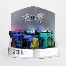 SCORCH TORCH GUN STYLE TORCH ASSORTED DESIGNS 9/DISPLAY 61650-1/-2
