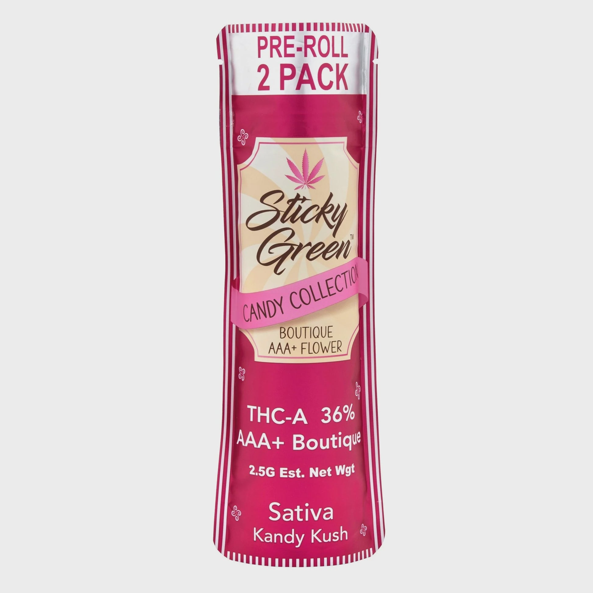 STICKY GREEN 2.5G CANDY PRE ROLLS 2PK 10CT KANDY KUSH