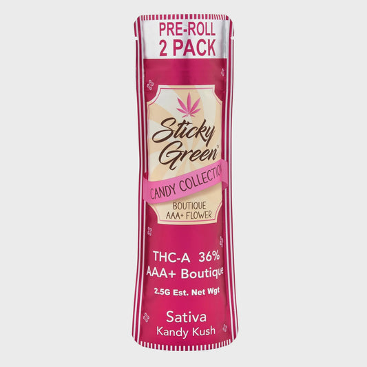 STICKY GREEN 2.5G CANDY PRE ROLLS 2PK 10CT KANDY KUSH