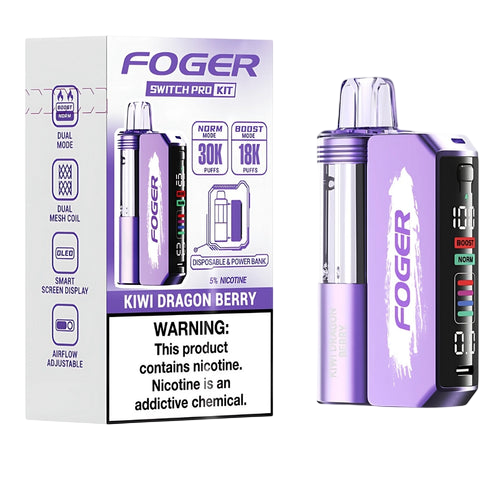 FOGER SWITCH PRO 30000 Puffs DISPOSABLE Kit 5/Pk KIWI DRAGON BERRY