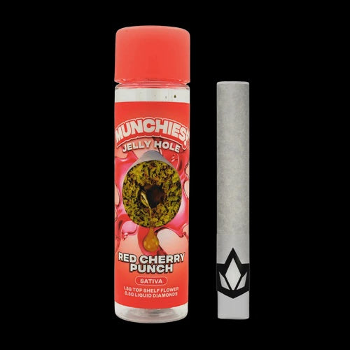 MUNCHIES 2G THCA JELLY HOLES PRE ROLL 10CT (Glass Tip) - Red Cherry Punch (Sativa)