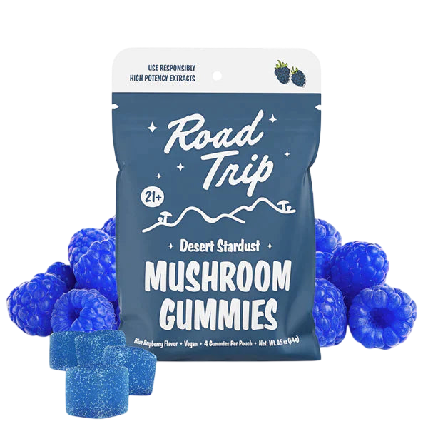 Road Trip Desert Stardust Mushroom Gummies Blue Raspberry
