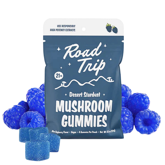 Road Trip Desert Stardust Mushroom Gummies Blue Raspberry