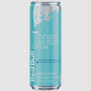 THE ICED VANILLA BERRY RED BULL ENERGY DRINK 12oz