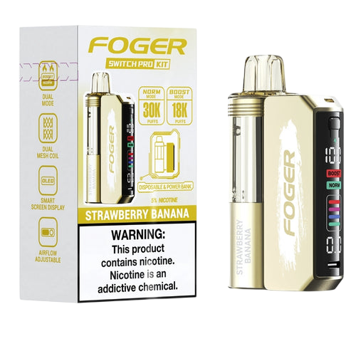 FOGER SWITCH PRO 30000 Puffs DISPOSABLE Kit 5/Pk STRAWBERRY BANANA
